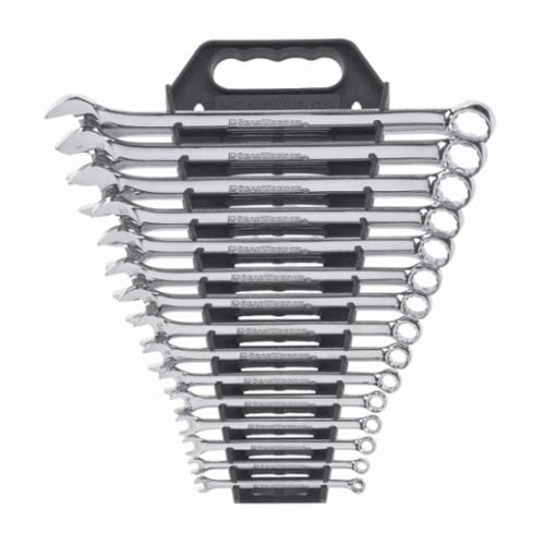 GEARWRENCH® 81901 Long Length Combination Wrench Set, 15 Pieces, 5/16 to 1 in, Polished Chrome